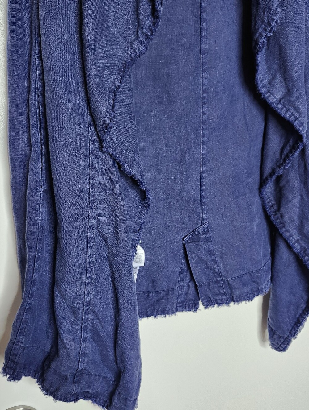 Tommy Bahama Linen Sleeveless Open Front Vest Small Blue Boho Coastal Lagenlook - Picture 3 of 8